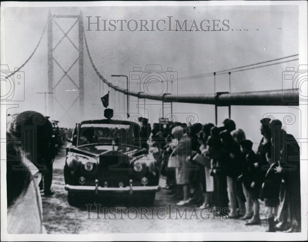 1964, The Queen opens the road bridge at South Queens Ferry Scotland - Historic Images