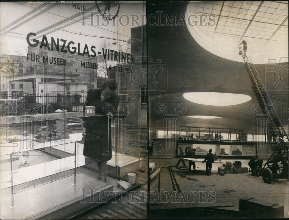 1953 Press Photo Frankfurt Firm For Glass Constructions Develops New Cement-Historic Images