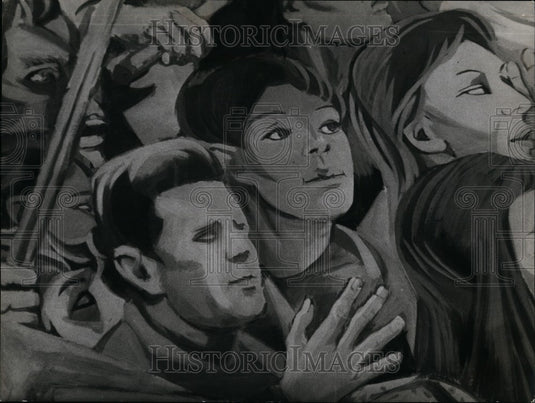 1965 Press Photo Ettore de Conciliie and Rocco Falciano Painted this Fresco - Historic Images