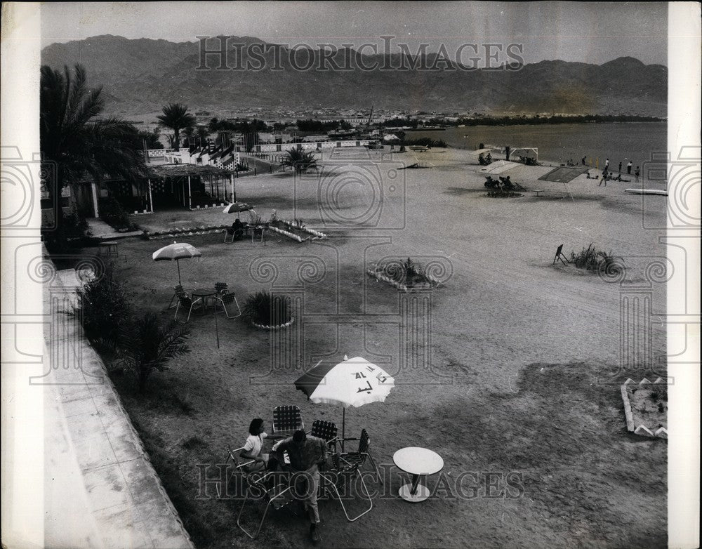 1967, Beach Scene Gulf Aqaba Town Middle East Israel - KSB60985 - Historic Images