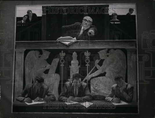 1952 Painting, Communist Leader Jacques Duclos - Historic Images