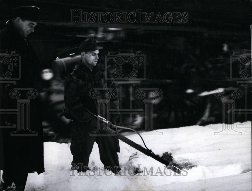 1959 Soldiers of West German &quot;Bundeswehr&quot; Melting Snow With Flames - Historic Images