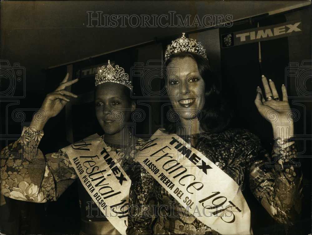 1973 Press Photo Lady Festival Mercedes Patric and Lady France Nathalie Varalo - Historic Images