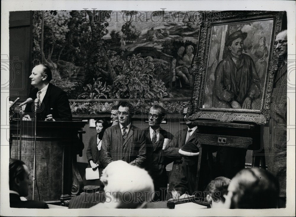1959 Press Photo  Paul Cezanne entitled "Paysan en Blouse Bleue" - Historic Images