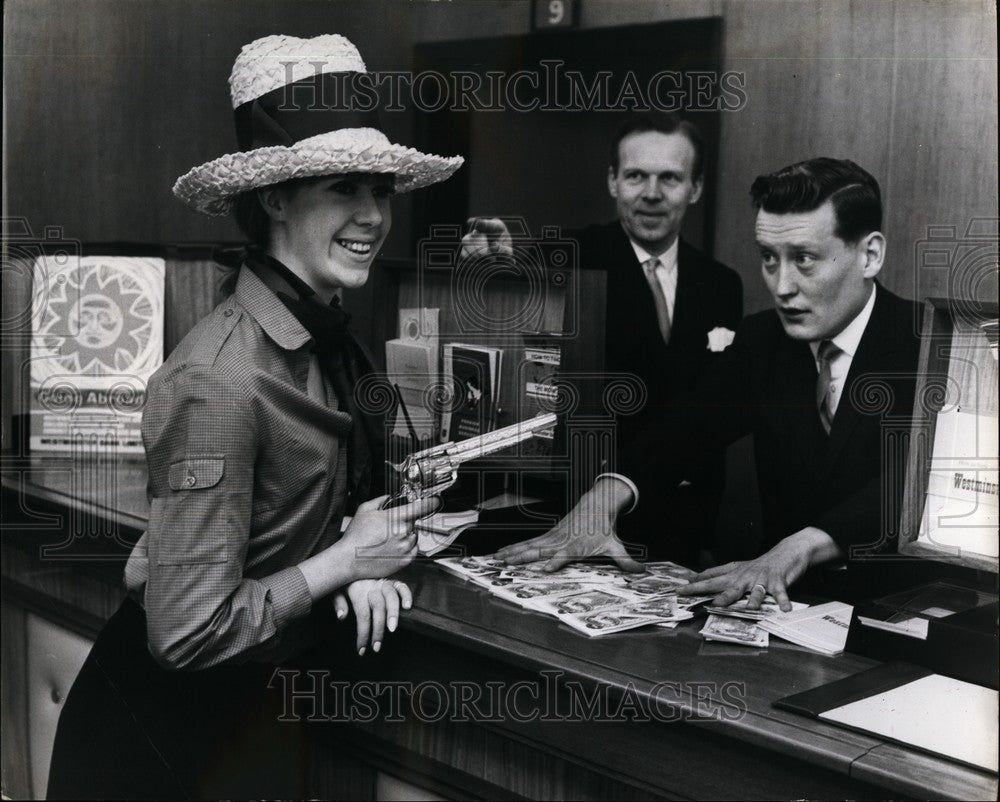 1964 Model Karin Jensen, Conduit Street Branch, Westminster Bank - Historic Images