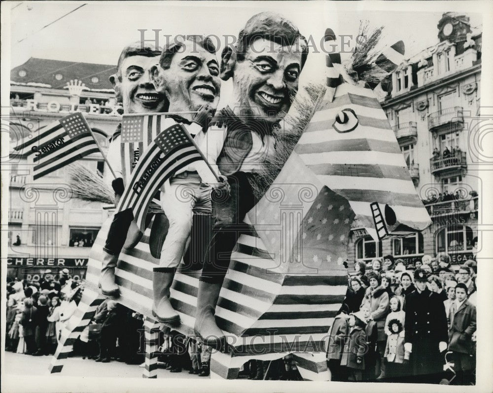 1963 Effigies President Kennedy Brothers Lucerne Carnival - Historic Images