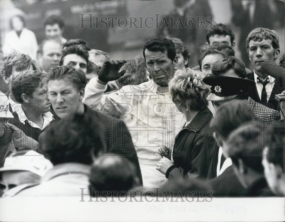 1966 James Garner Actor Burning Car Scene Brands Hatch Film Grand - Historic Images