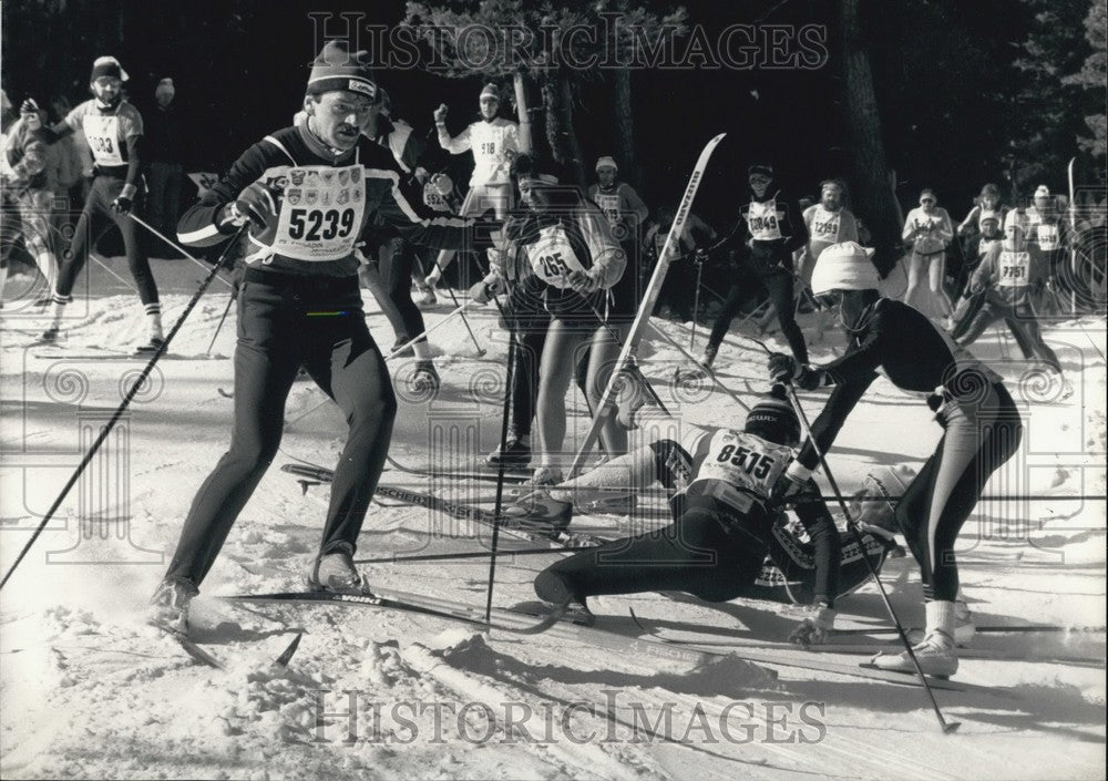 1987 Press Photo Cross country Marathon St. Moritz - Historic Images