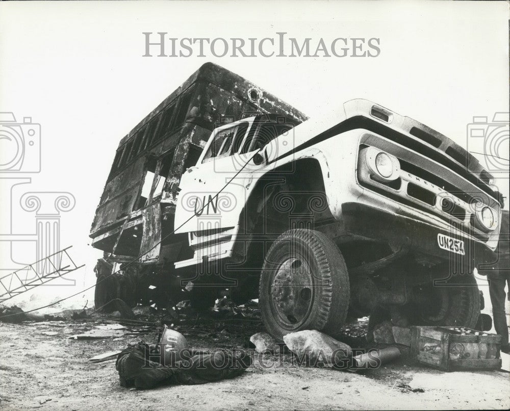 1969 UN truck where there was Artillery Duel Across Suez Canal - Historic Images
