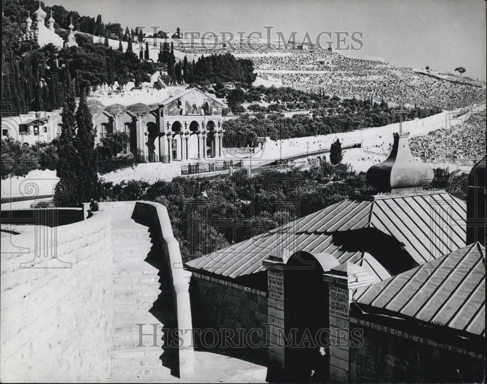 Press Photo Church Of All Nations Mount Olives Garden Gethsemane - KSB63083-Historic Images