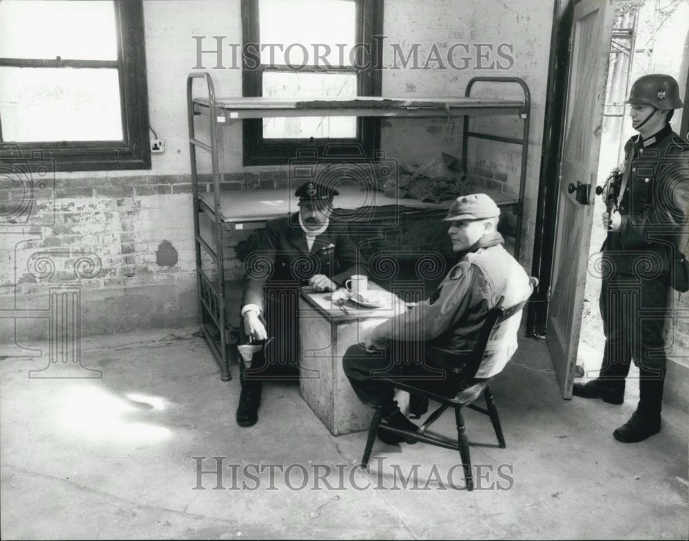 Press Photo WWII Battle Re-enactment Association's Colditz Prison - Historic Images