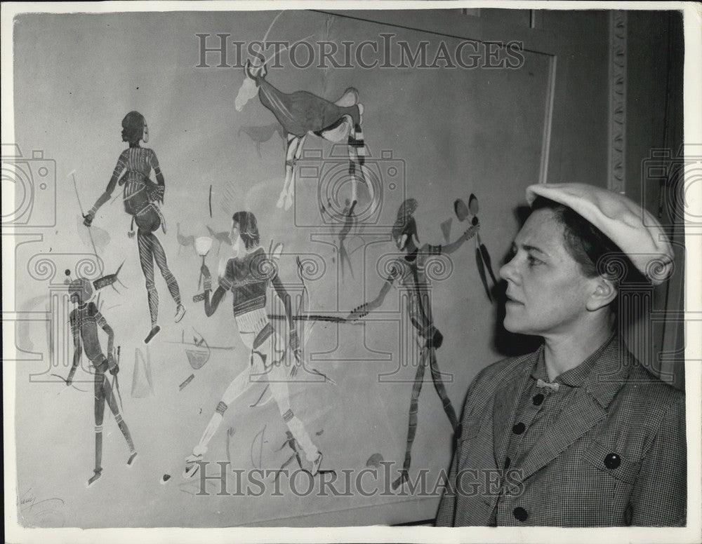 1954, "The White Lady Rock Shelter", a prehistoric African painting - Historic Images