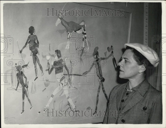 1954, "The White Lady Rock Shelter", a prehistoric African painting - Historic Images