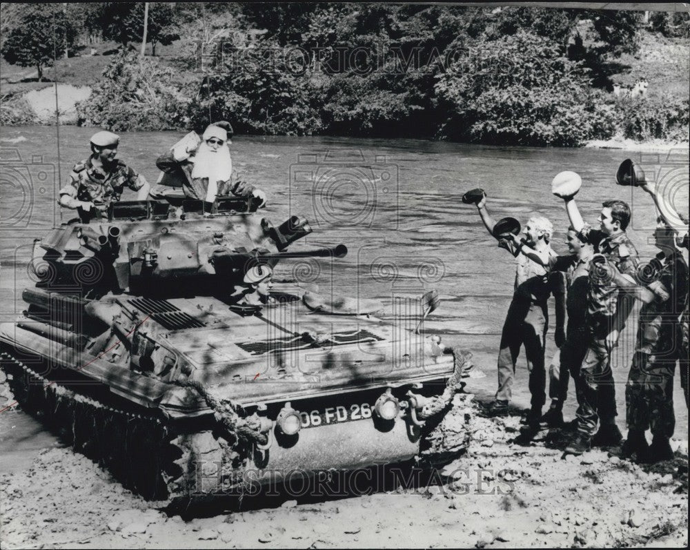 1978 Santa Arrives Tank Belize Central America  - Historic Images