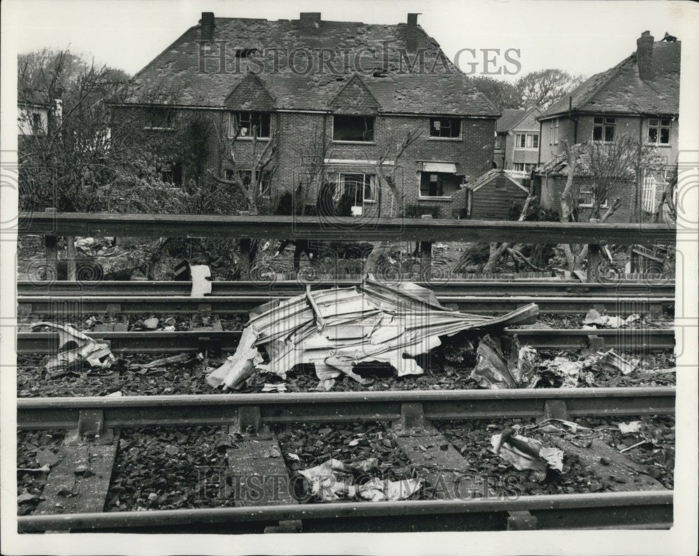 1956  Bomber Crashes on Railway Line.: A Valian Bomber - Historic Images