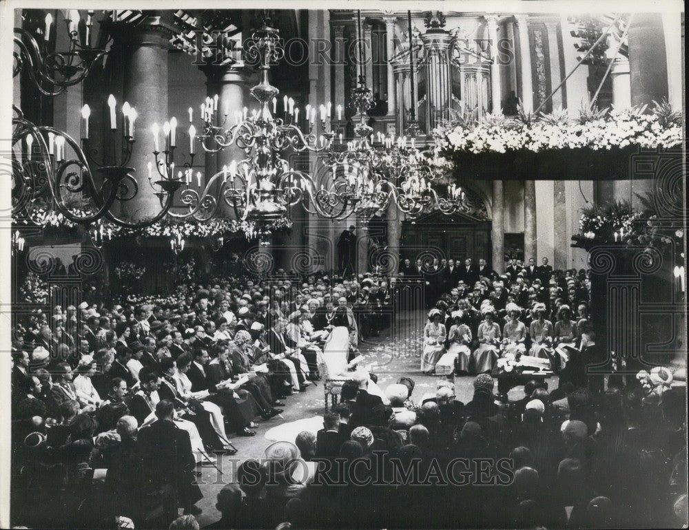 1966 Press Photo Wester Church Royal Wedding Princess Beat Claus Von Amsberg - Historic Images