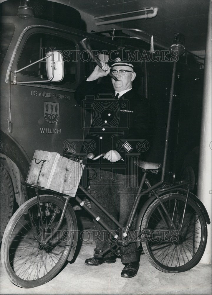 1972 Firemen of Willich (W Germany) Gave Boss a Bike with Blue Light - Historic Images