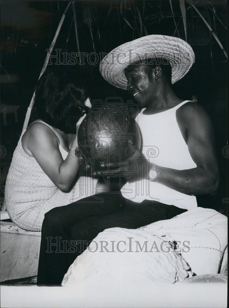 Press Photo African Man With Fair Skinned Beauty - KSB65495-Historic Images