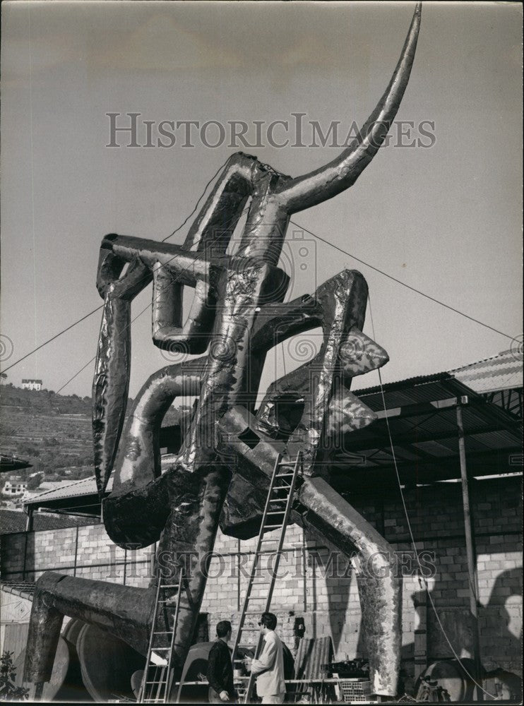 1963 Press Photo Brasilia Statue Made By Ange Falchi Paris - Historic Images