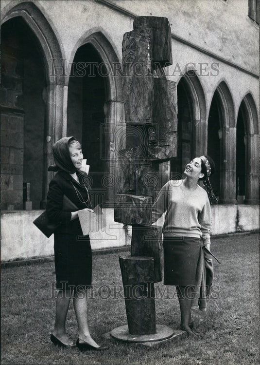 1963 Modern Art At Carmeliter-Monastery in Frankfurt Germany - Historic Images