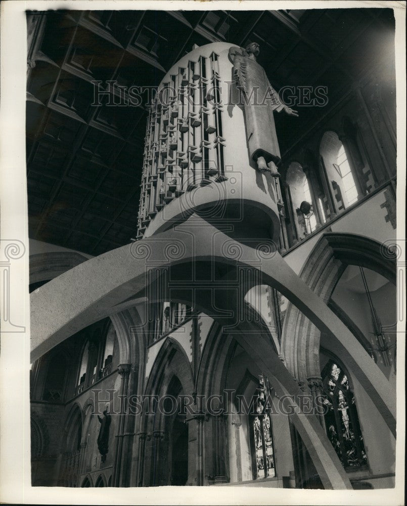 1957 Sir Jacob Epstein Statue Unveiled At Llandaff Cathedral - Historic Images