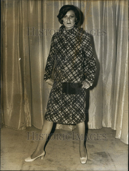 1972, Model Wearing Chanel Tartan Wool Suit - KSB66251 - Historic Images