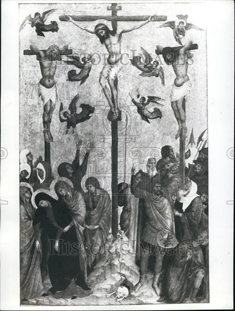 1976 Press Photo The Crucifixion Painting By Artist Duccio Sold At Christie's - Historic Images