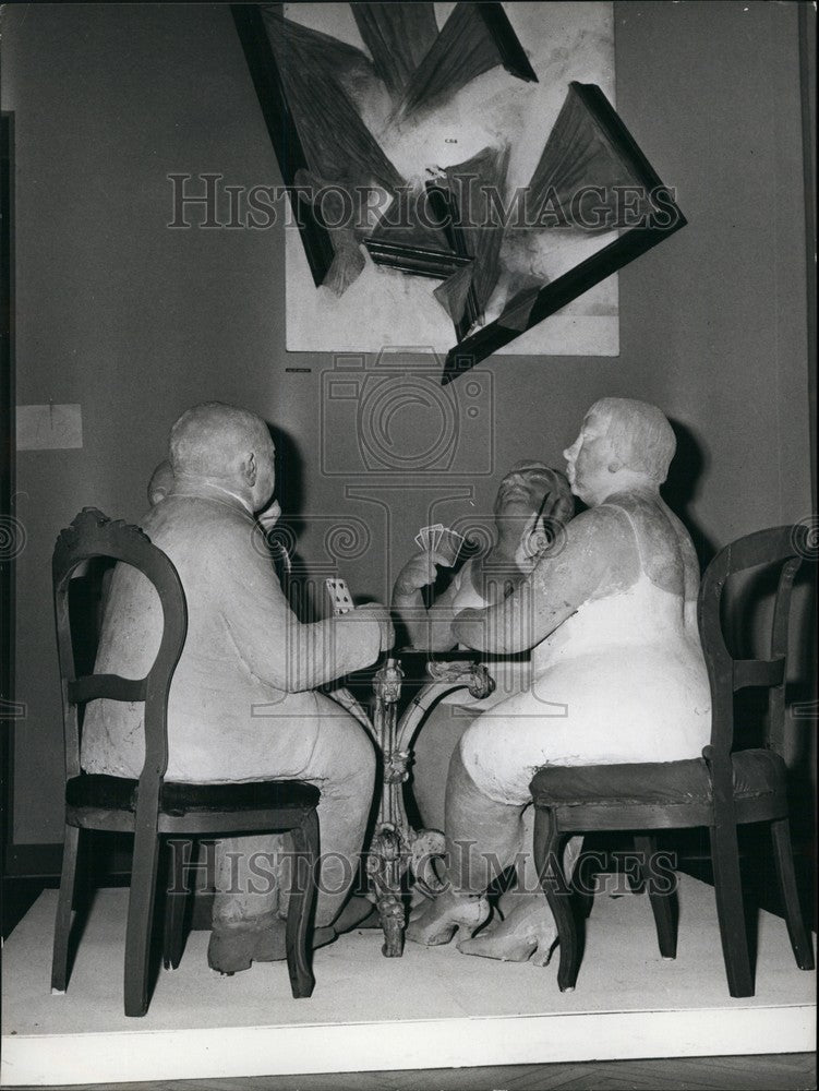 1965 Press Photo Quadreenial Art Exhibition Work Assisstential Canasta - Historic Images