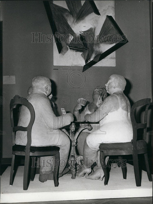 1965 Press Photo Quadreenial Art Exhibition Work Assisstential Canasta - Historic Images