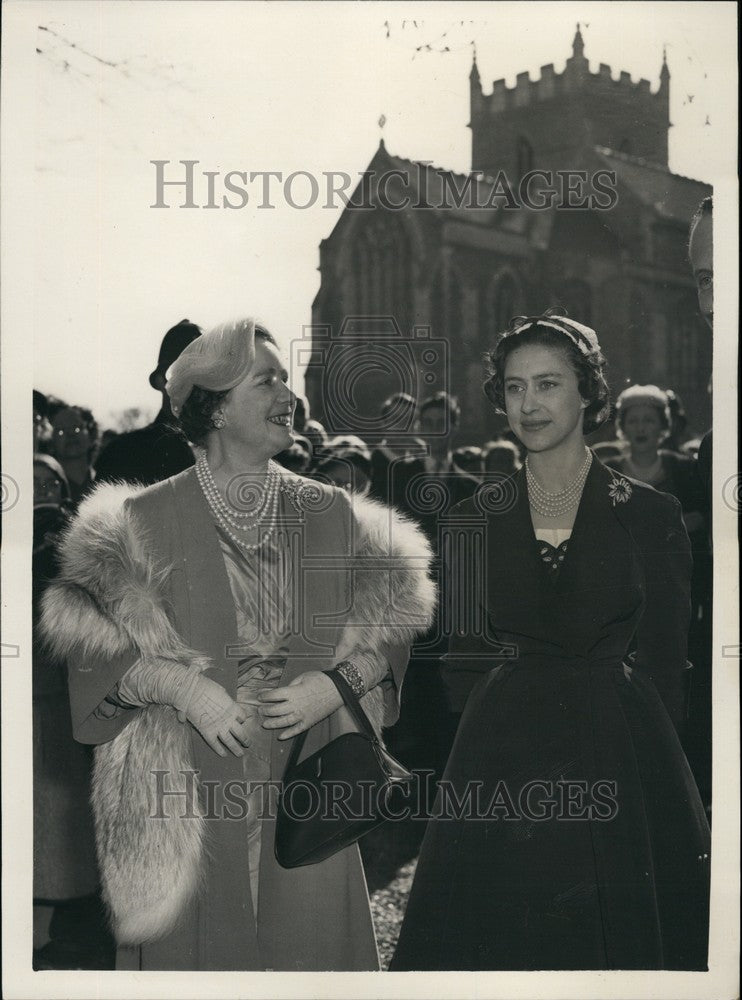 Press Photo Queen Mother &amp; Princess Margaret Attend Royal Wedding - KSB66913-Historic Images