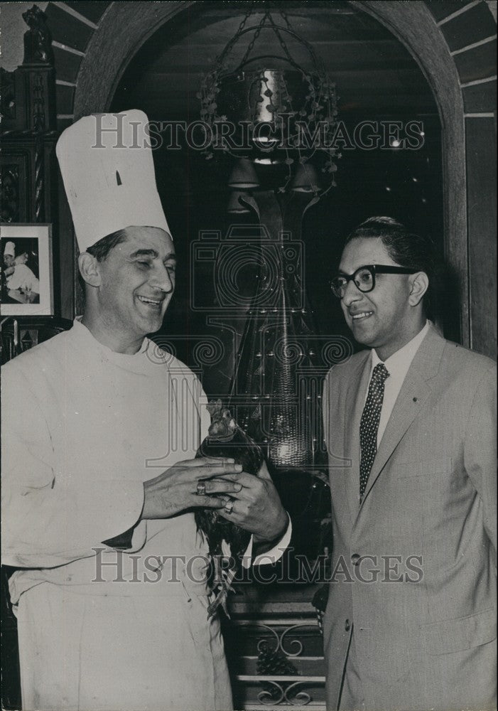 King Mahendra-Bir Bikram Visiting Paris Man Sam With Chicken-Historic Images