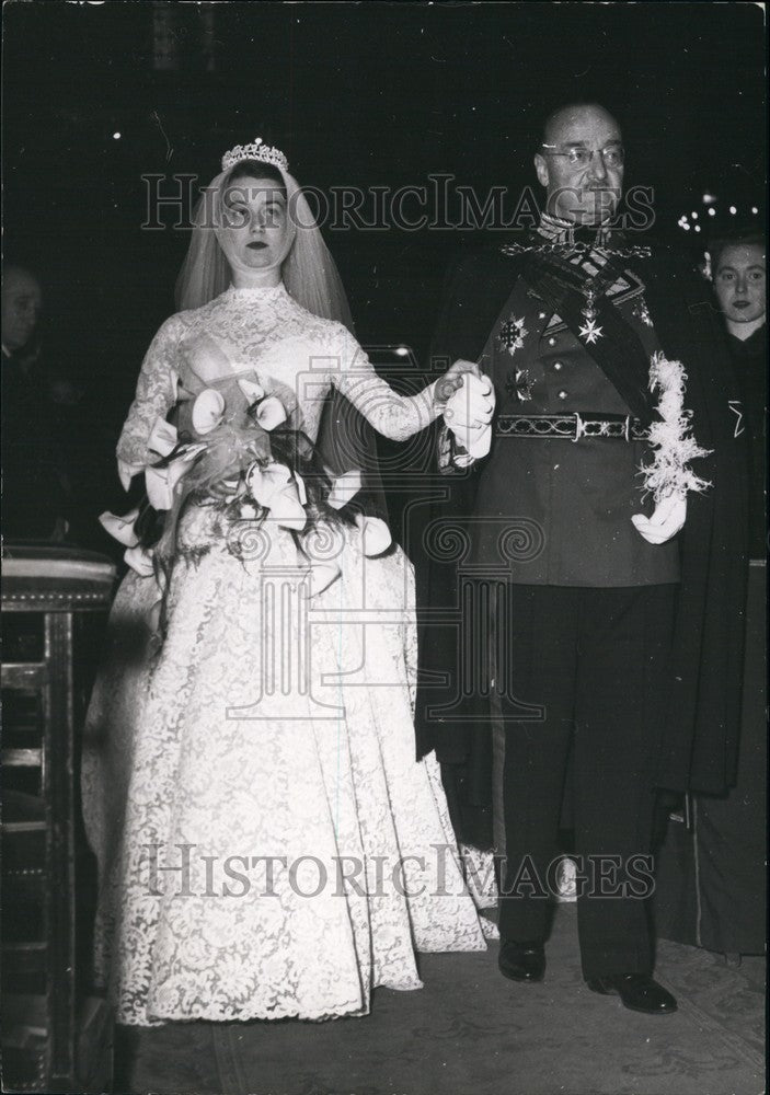 1955 Press Photo Princess Diana De Polignac Weds Count Roland De Chambure-Historic Images