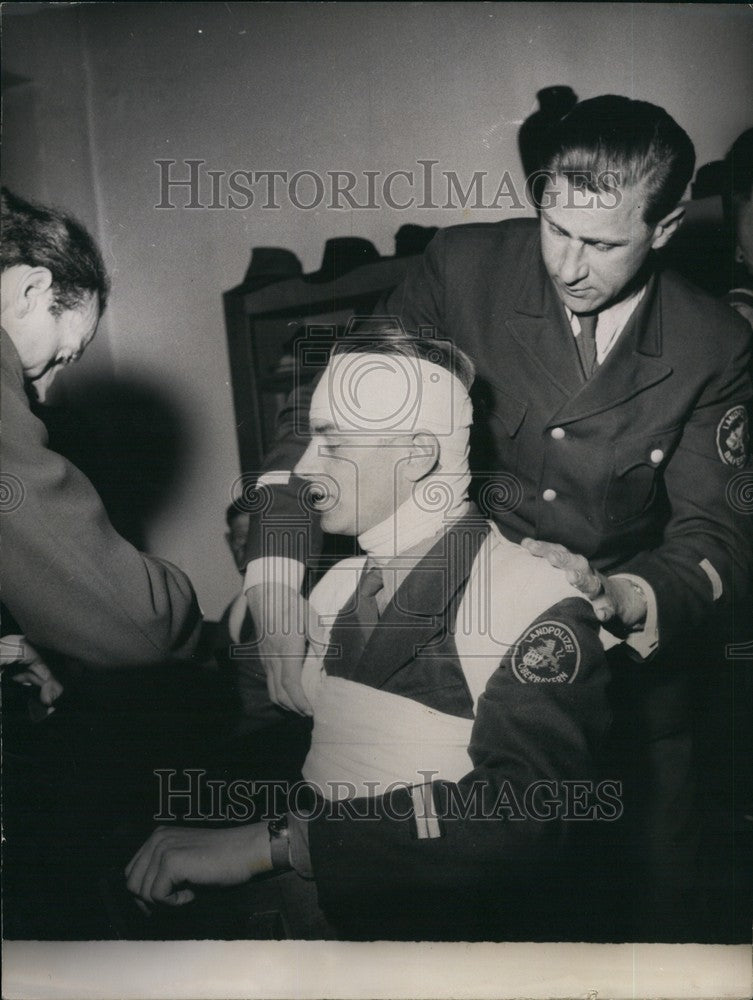 1953 Germany - Policeman Being Bandaged. - Historic Images