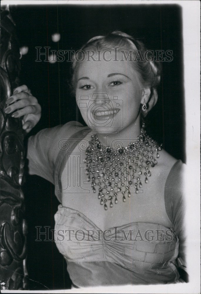 1950 Press Photo Film actress Christine Norden State Secret Premier - KSB69135 - Historic Images