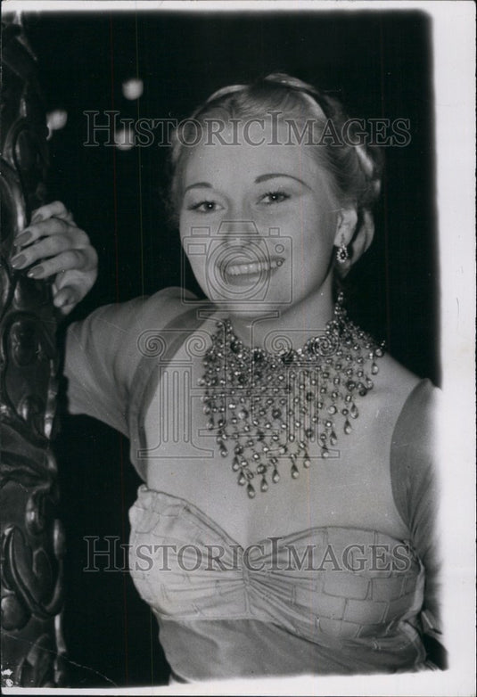 1950 Press Photo Film actress Christine Norden State Secret Premier - KSB69135 - Historic Images