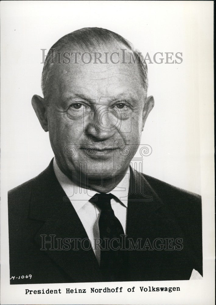 Press Photo Heinz Nordhof President Volkswagen Corporation Businessman - Historic Images