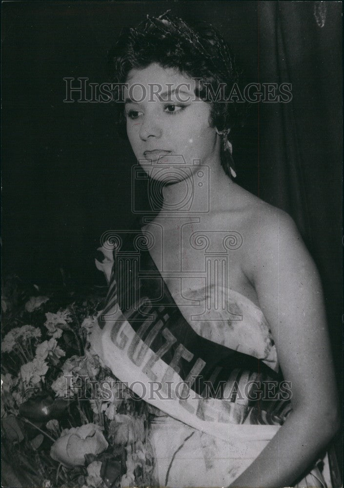 1955 Press Photo Suna Soley, Has Been Elected Miss Turkey, 1955 - Historic Images