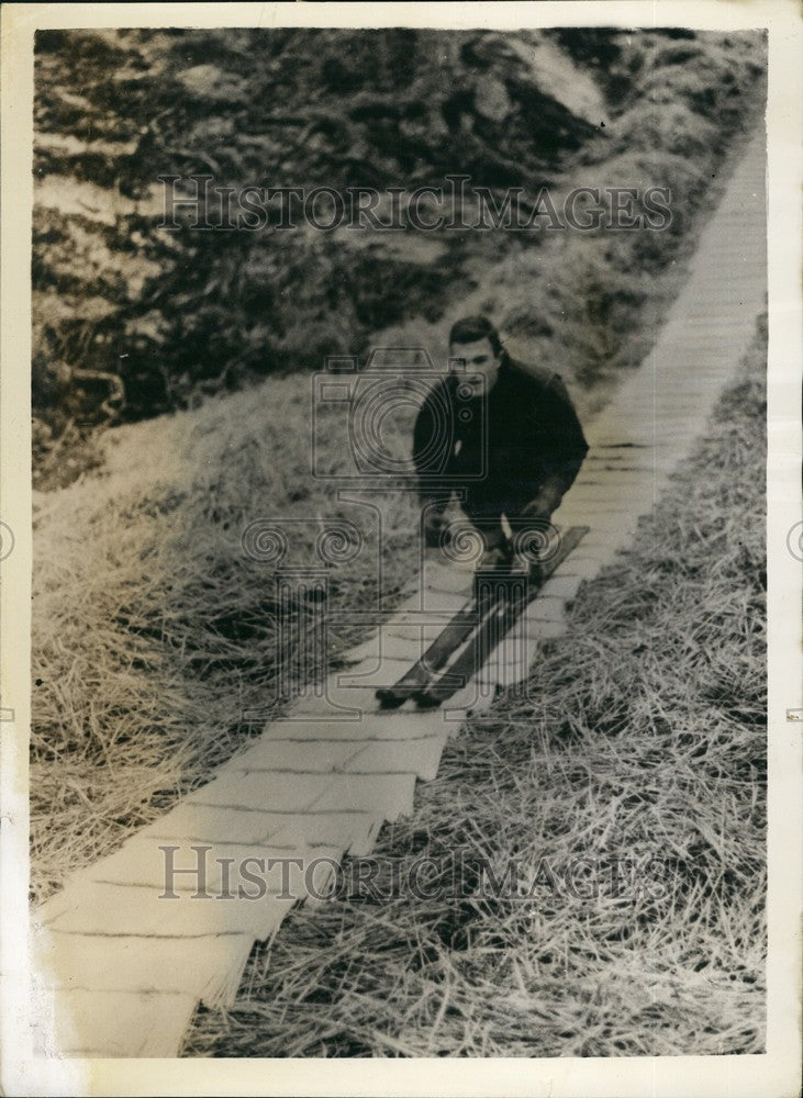 Press Photo Outskirts of Oslo - on the Plastic Ski Jump for Training - KSB70821-Historic Images