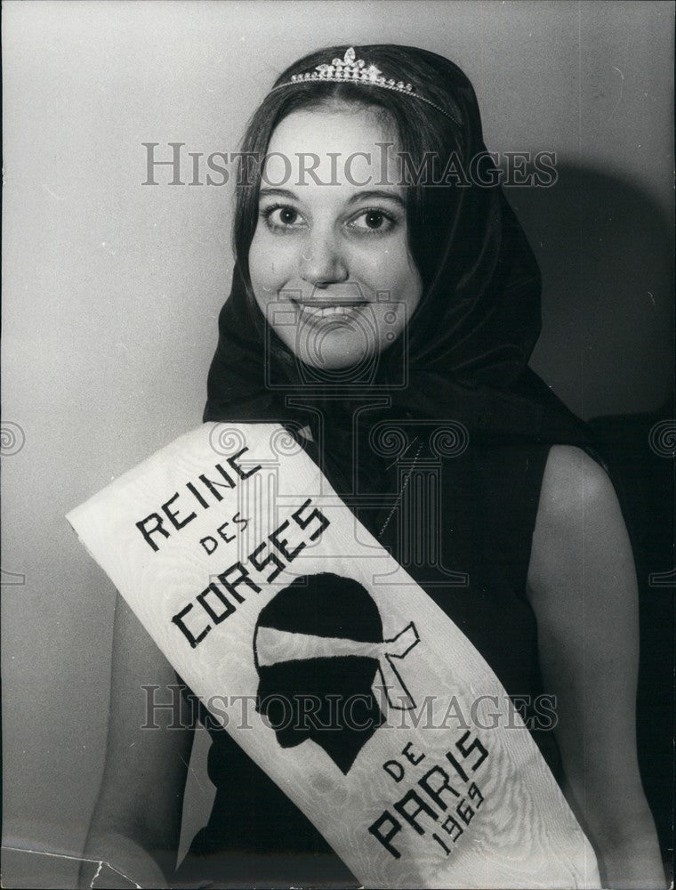 1969, Paris's Queen of Corsica Miss Marie Christine Urbani - Historic Images