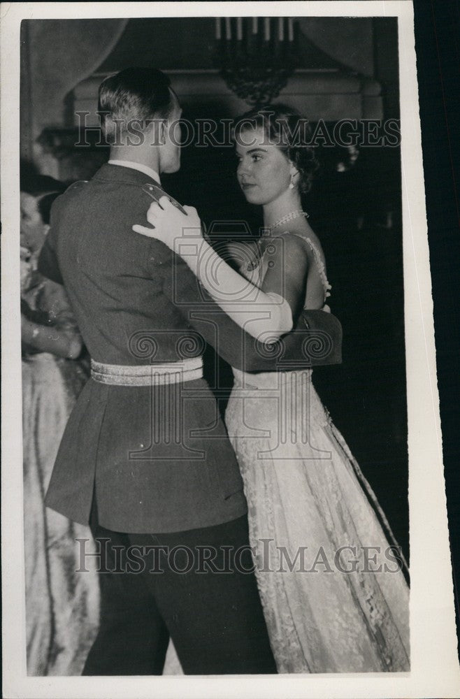 1954 Press Photo Princess Margaretha of Sweden &amp; Cadet Lars Sjoedahl - KSB71165-Historic Images