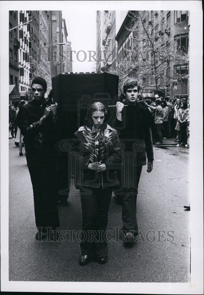 1970 &quot;Street Theatre&quot; students demonstrating against the was - Historic Images