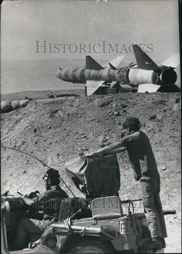 Israeli soldiers at a S.A.M. Missile base near Suez city  - Historic Images