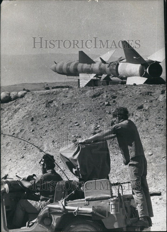 Israeli soldiers at a S.A.M. Missile base near Suez city  - Historic Images