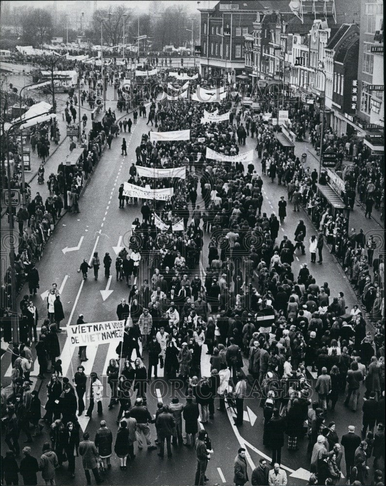 1973 Largest demonstration against Nixon in Utrecht - Historic Images