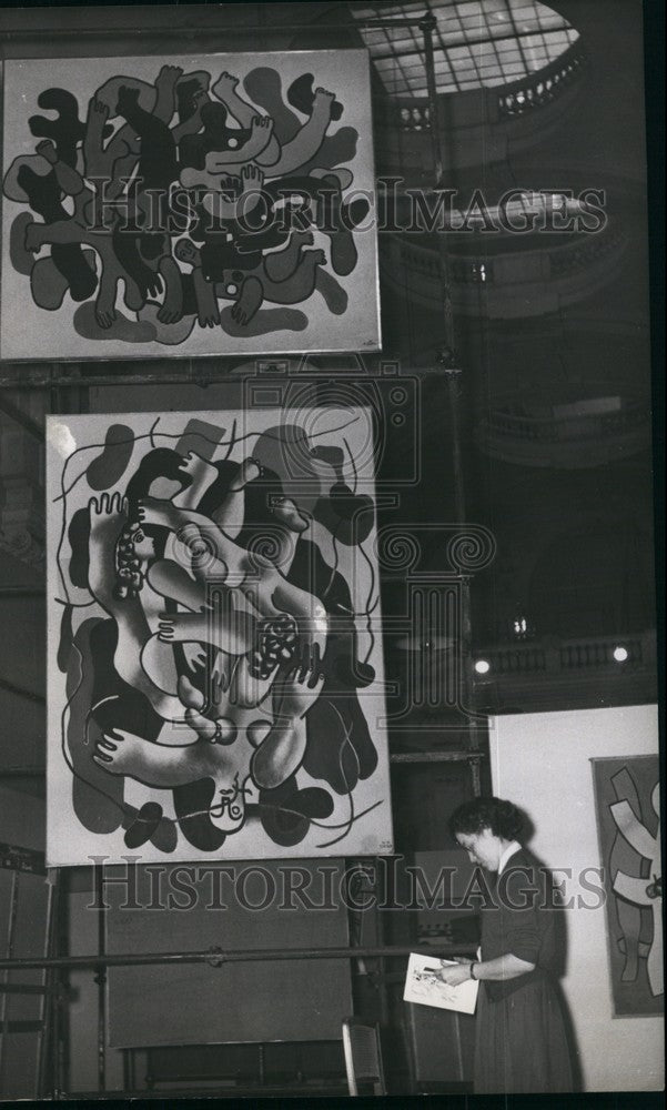 1956 Press Photo Francis Legar art at Museum of Decorative arts. - KSB71815-Historic Images