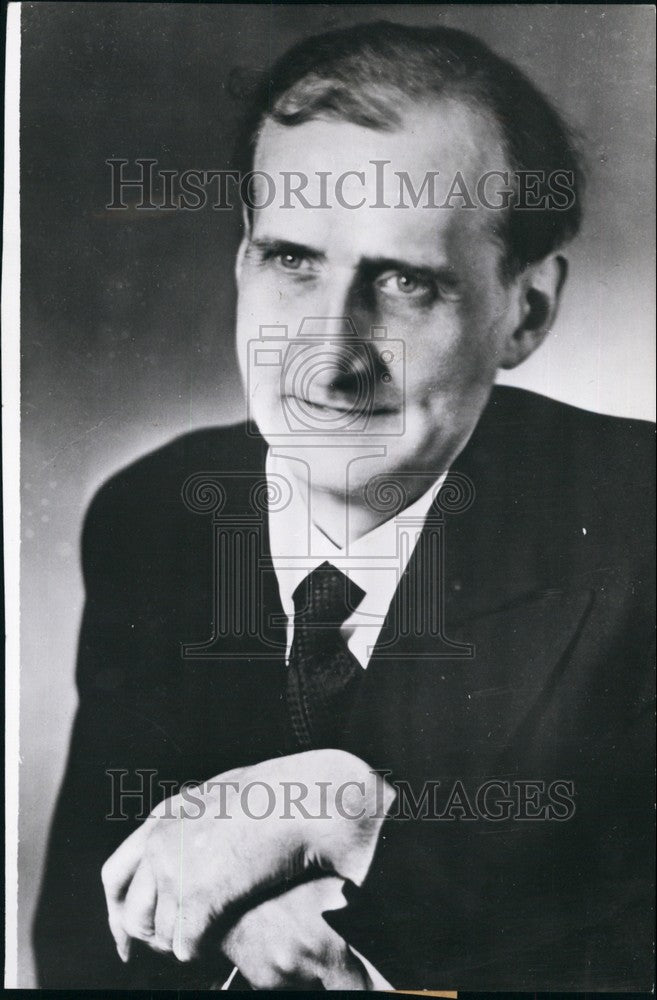 1958 Poet Reinhold Schneider Portrait Death Announcement - Historic Images