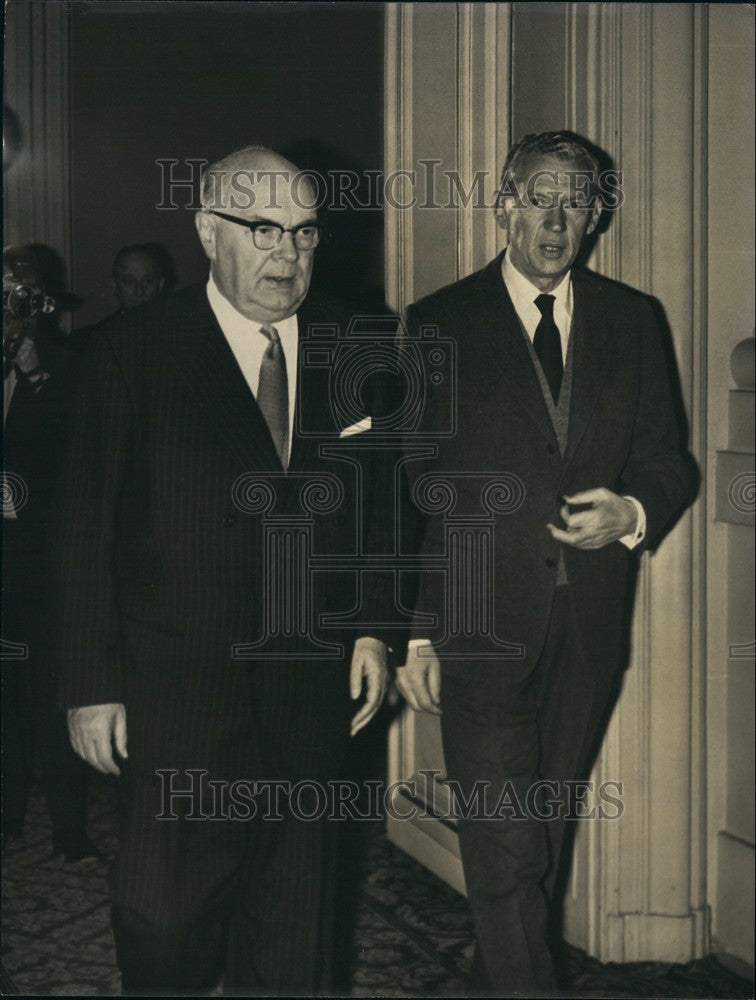 Press Photo Belgian Foreign Minister Paul-Henri Spaak, Couve de Murville - Historic Images
