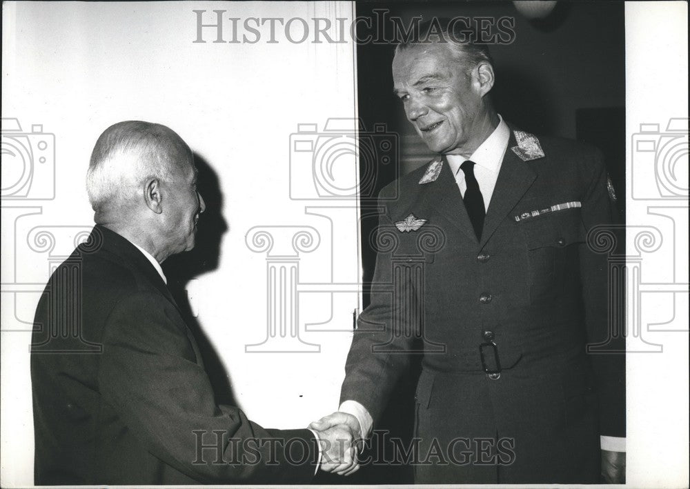 Press Photo Jordan Deputy Premier, General Odd Bull, UN truce Supervisor - Historic Images