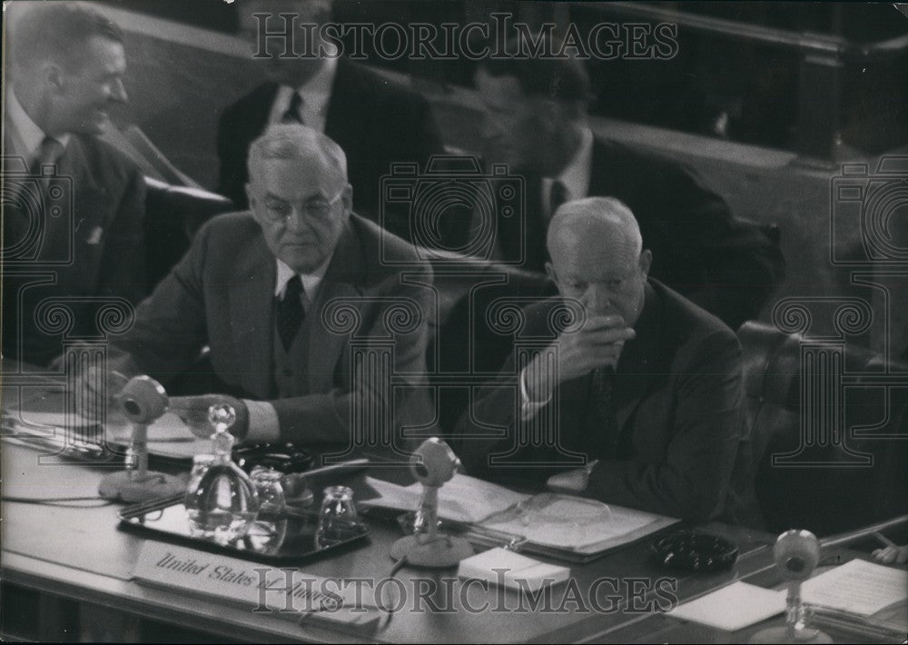 1955  Mr. Dulles and President Eisenhower. - Historic Images