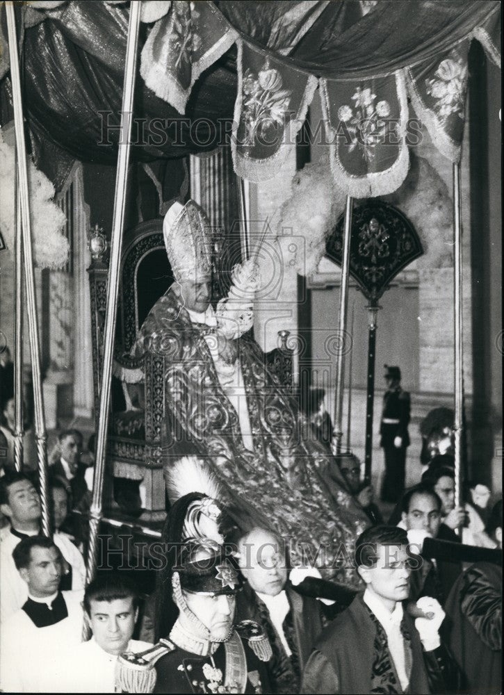 1963 Press Photo Pope John XXIII Procession Palm Sunday St. Peter Basilica-Historic Images